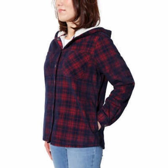 Soho Threads Ladies' Corduroy Hooded Shirt Jacket - Picture 2 of 6